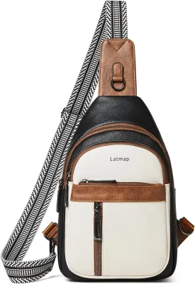 7L Sling Bag For Women Men Backpack Fanny Pack Crossbody Chest Travel Shoulder Belt Bags Purse Handbag PU Leather