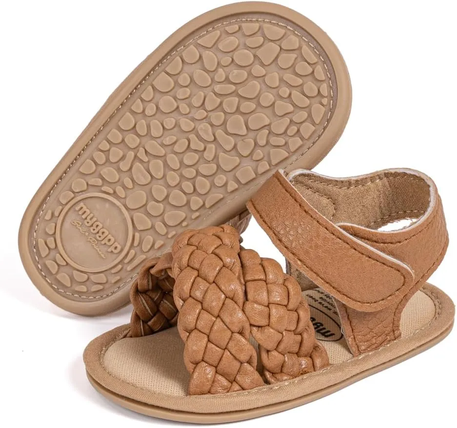 Babelvit Infant Baby Girl Boy Sandals Comfort Premium Summer Outdoor Casual Beach Shoes with Flower Bowknot Anti Slip Rubber Sole Newborn Toddler Prewalker First Walking Shoes