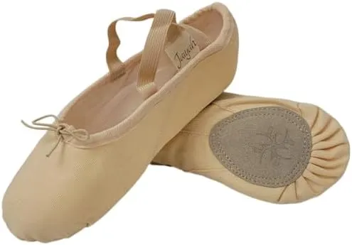 Ballet Shoes for Women, Men & Children, Durable Cotton Canvas, Adjustable Width, Split Sole, 6 Skin Tone Shades