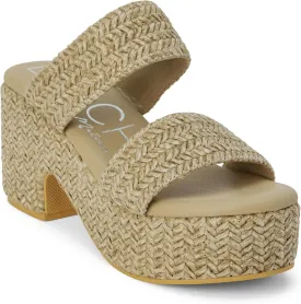 BEACH by Matisse Womens Ocean Ave Platform Block Casual Sandals Casual High Heel 3" & Up - Beige