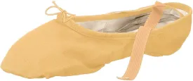 Bloch Unisex-Adult Women's Pump Split Sole Canvas Ballet Shoe/Slipper, Light Sand, 7 D US