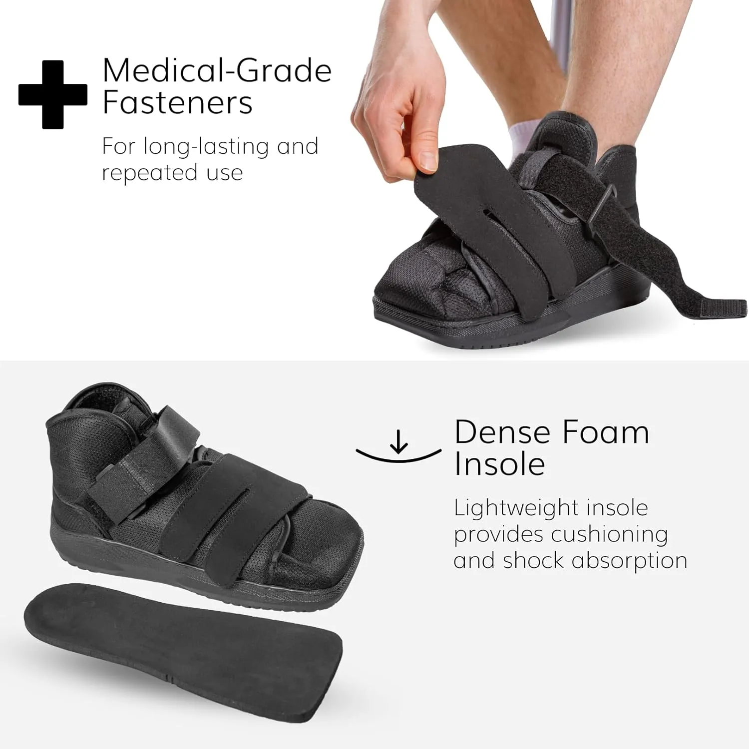 BraceAbility Closed Toe Medical Walking Shoe - Lightweight Broken Toe Cast Boot, Fracture Foot Brace for Metatarsal Stress Fracture, Post-op Bunion, Hammertoe Recovery - For Men or Women (XL)