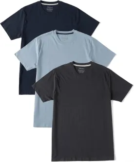 Comfneat Men's 3-Pack Lightweight T-Shirts Cotton Crew Neck Regular Fit Solid Tee
