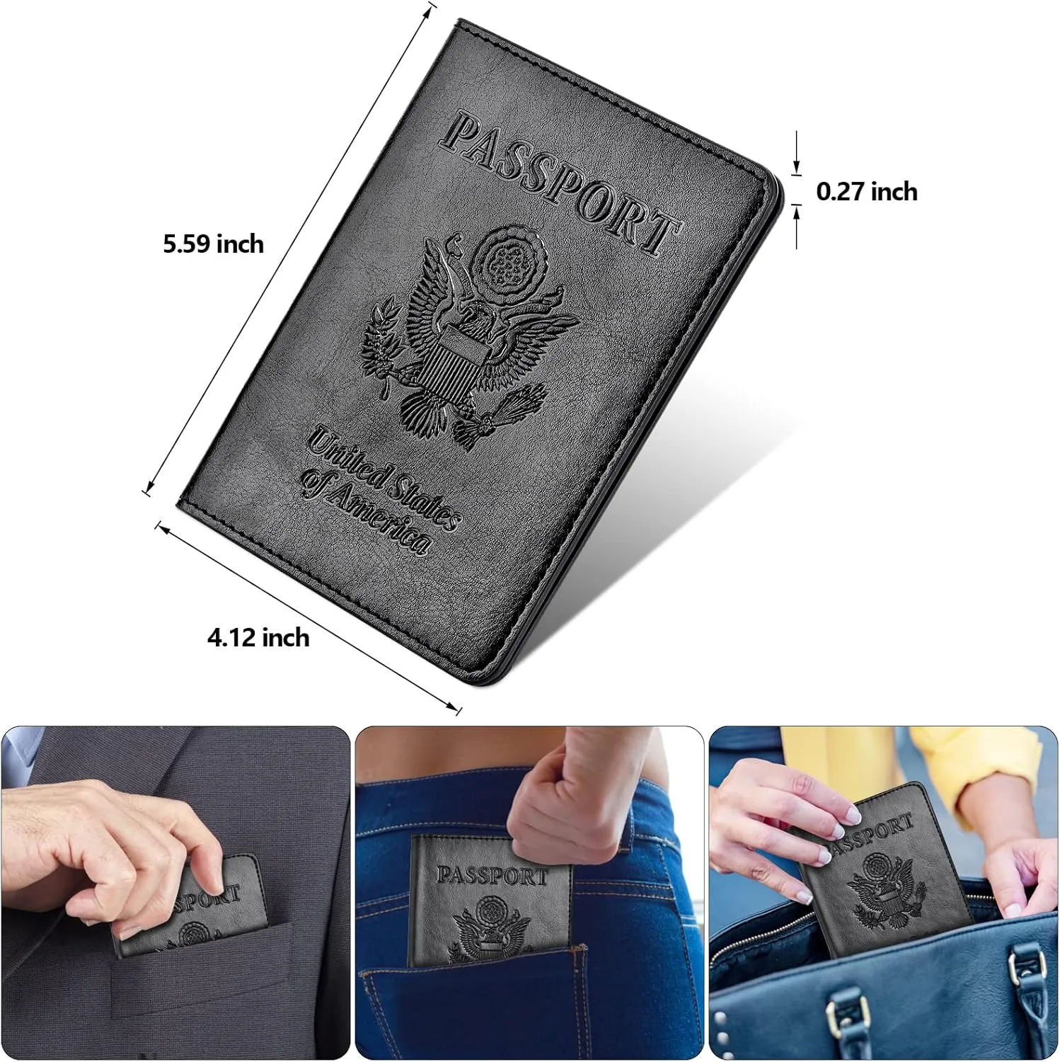 Eoehro 2Pack Passport Holder Wallet Cover Case, Travel Essentials for Women and Men
