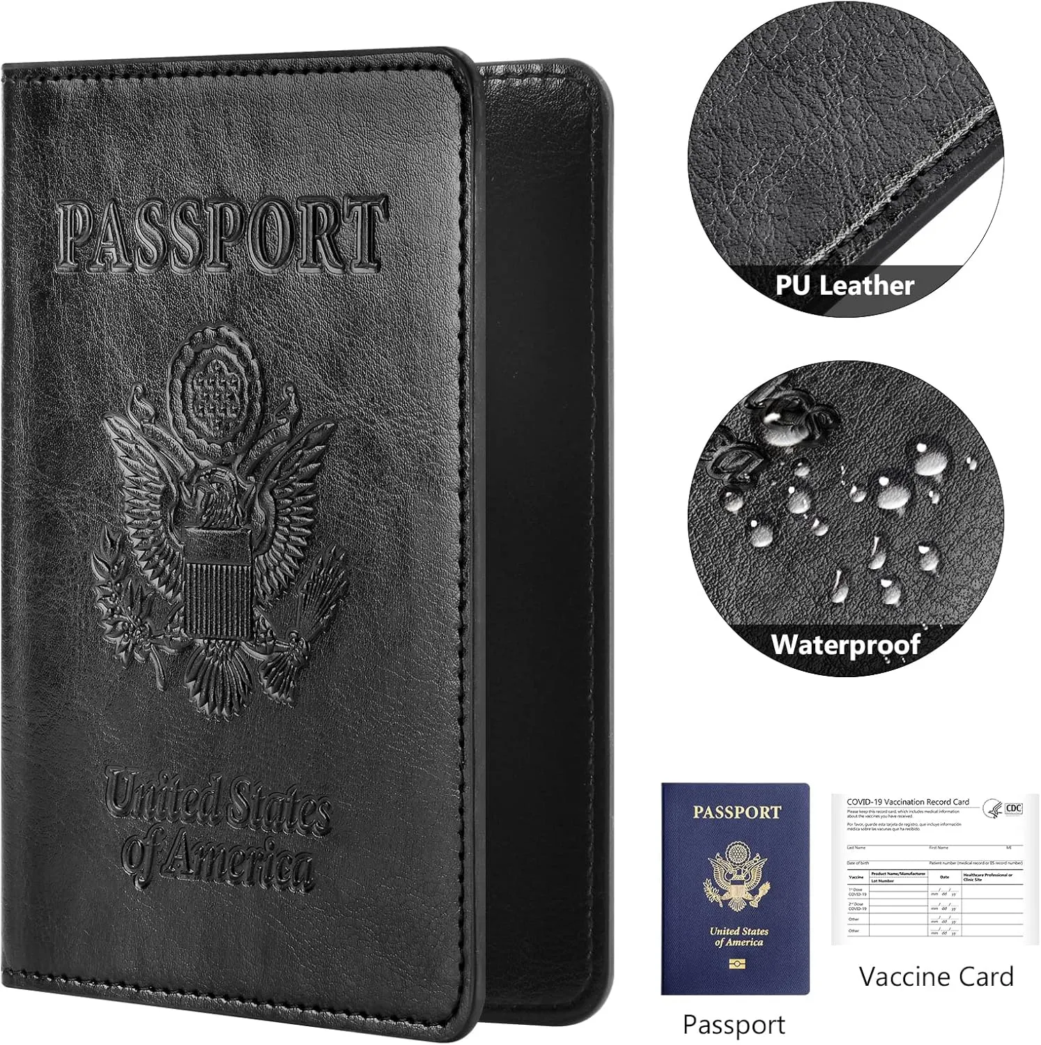 Eoehro 2Pack Passport Holder Wallet Cover Case, Travel Essentials for Women and Men