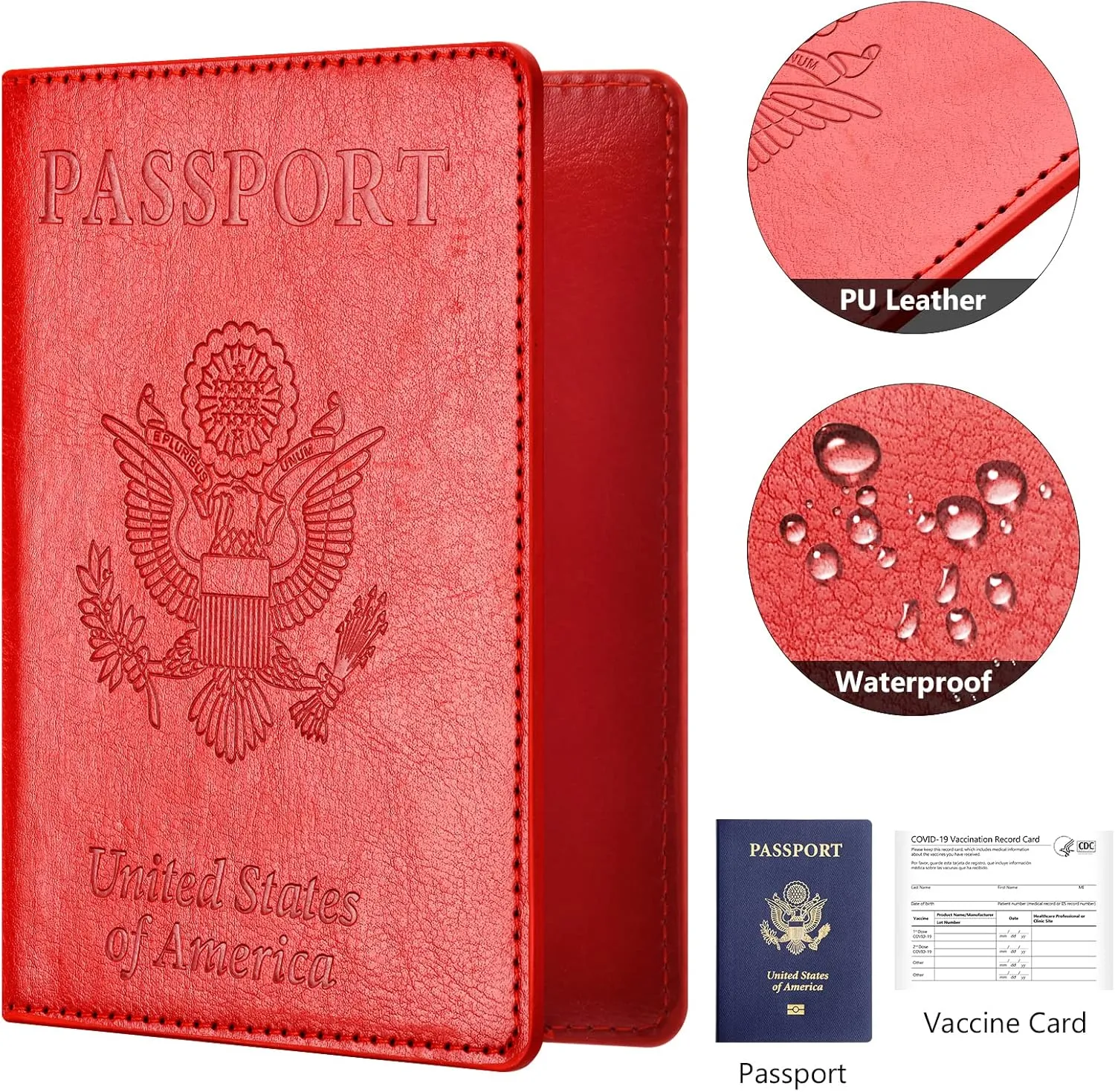 Eoehro 2Pack Passport Holder Wallet Cover Case, Travel Essentials for Women and Men