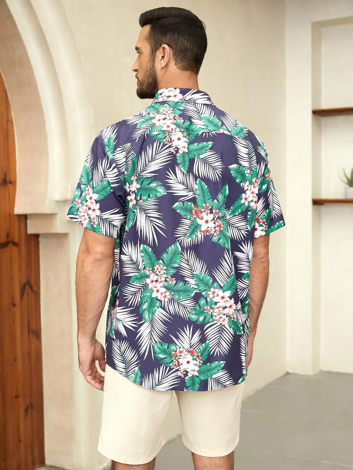 Hardaddy Men's Hawaiian Shirt Short Sleeves Printed Button Down Summer Beach Casual Shirts
