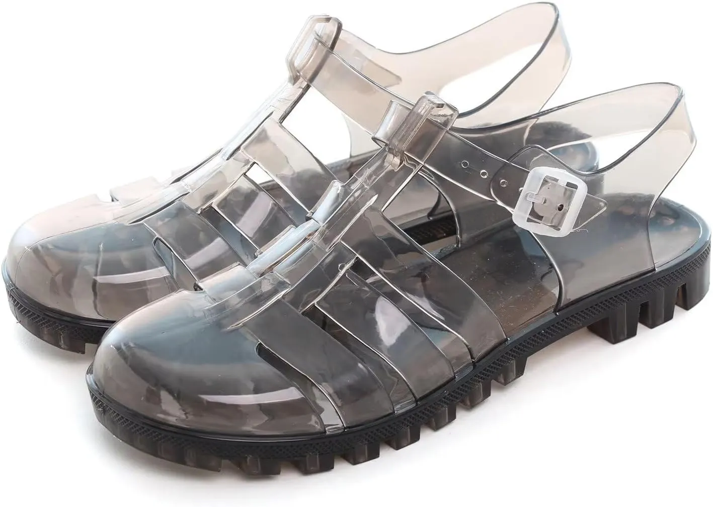 Hee grand Crystal Jelly Heel Sandals For Women Summer Beach Jelly Shoes