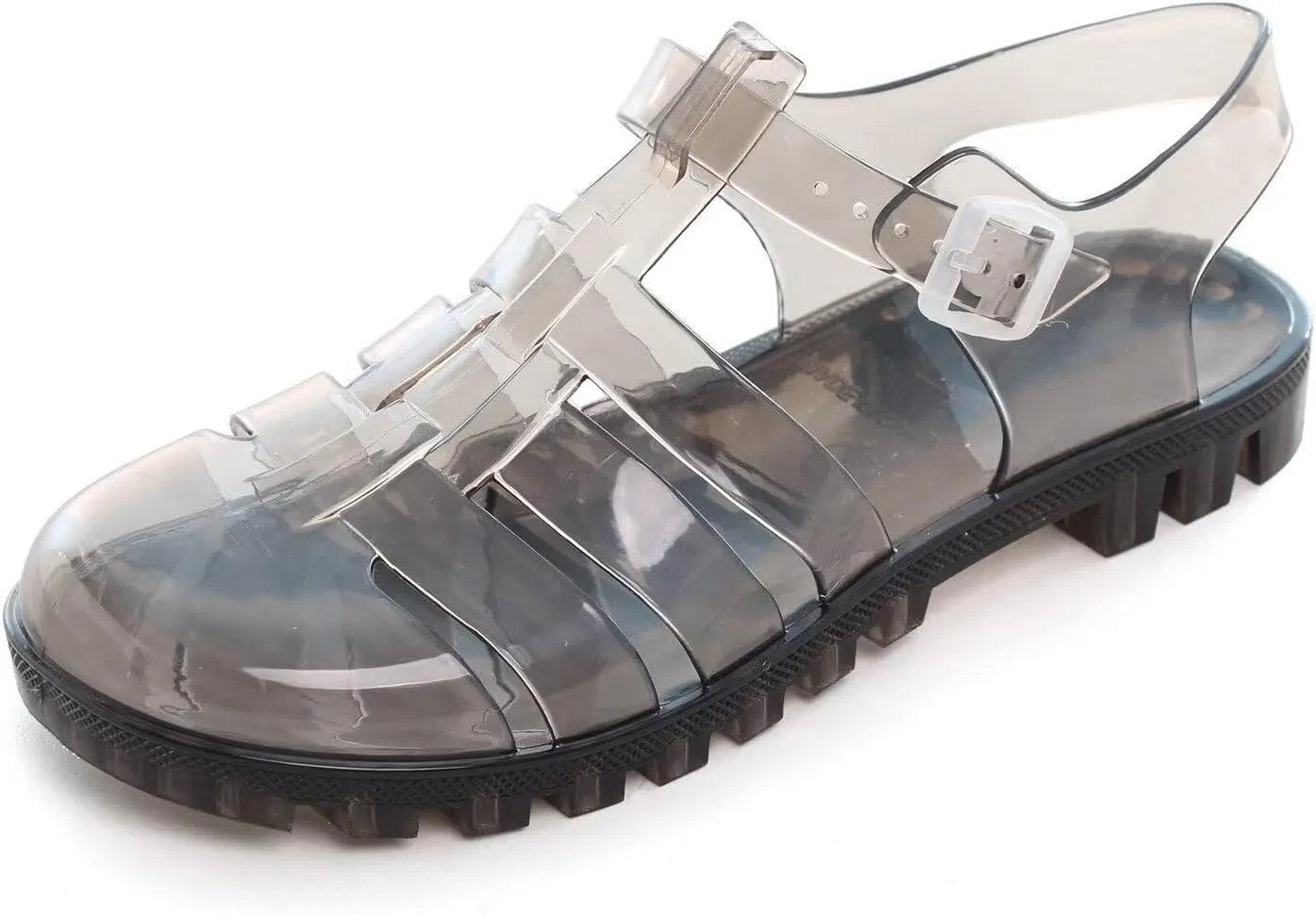 Hee grand Crystal Jelly Heel Sandals For Women Summer Beach Jelly Shoes