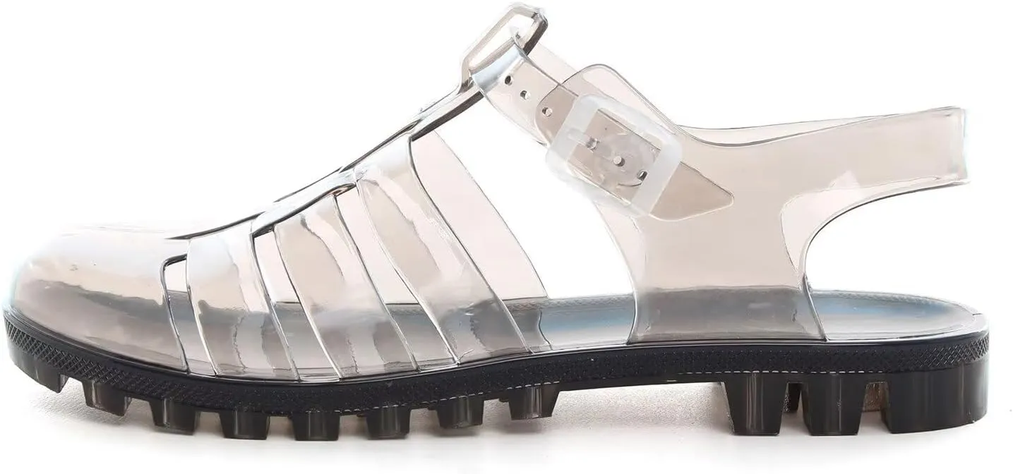 Hee grand Crystal Jelly Heel Sandals For Women Summer Beach Jelly Shoes
