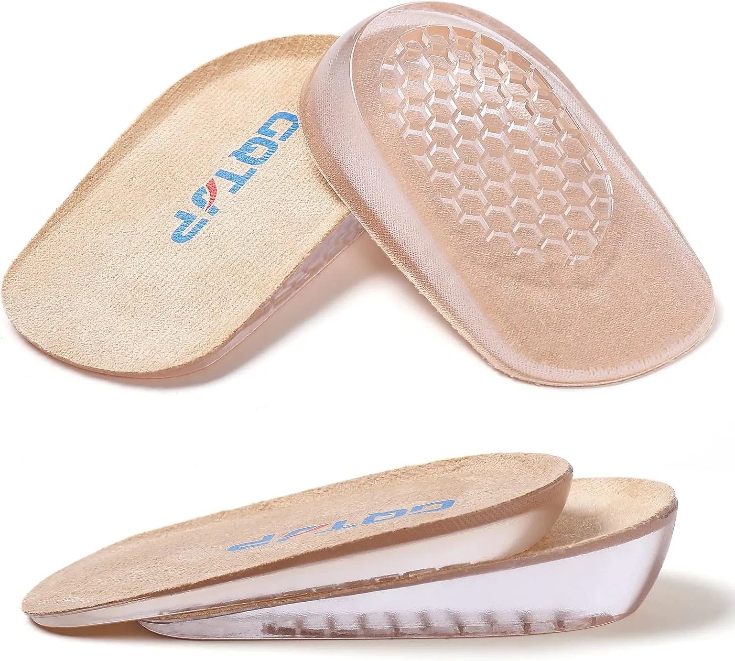 Heel Lift Inserts, Shock Absorption and Cushioning Height Increase Insoles for Achilles Tendonitis Relief, Heel Spurs, Heel Pain and Plantar Fasciitis