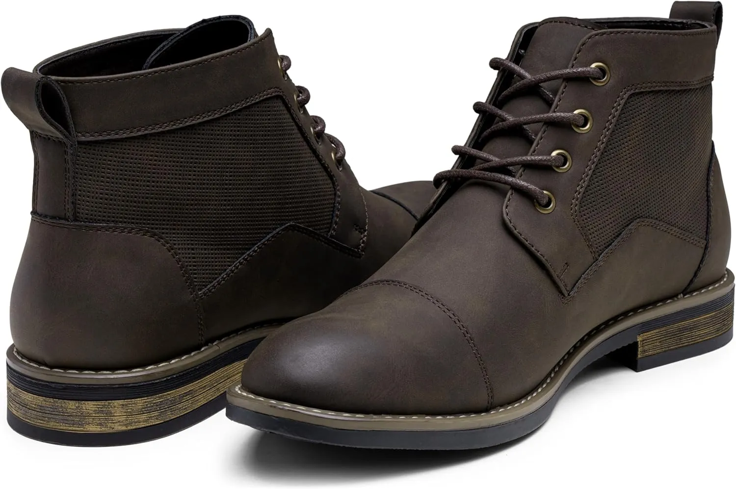 Jousen Mens Boots Retro Casual Boots for Men Cap Toe Boots for Men