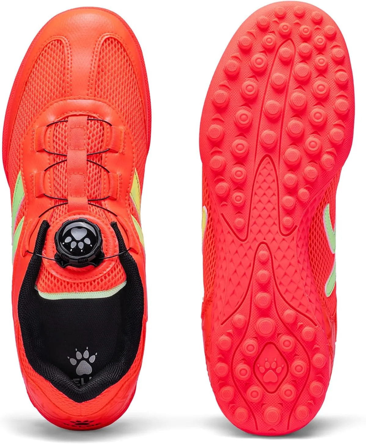 KELME Kids' Indoor Soccer Cleats, Breathable Mesh Turf Futsal Shoes, Turn-Lock, Boys Girls Football Baseball Softball Sneaker for Little/Big Kid