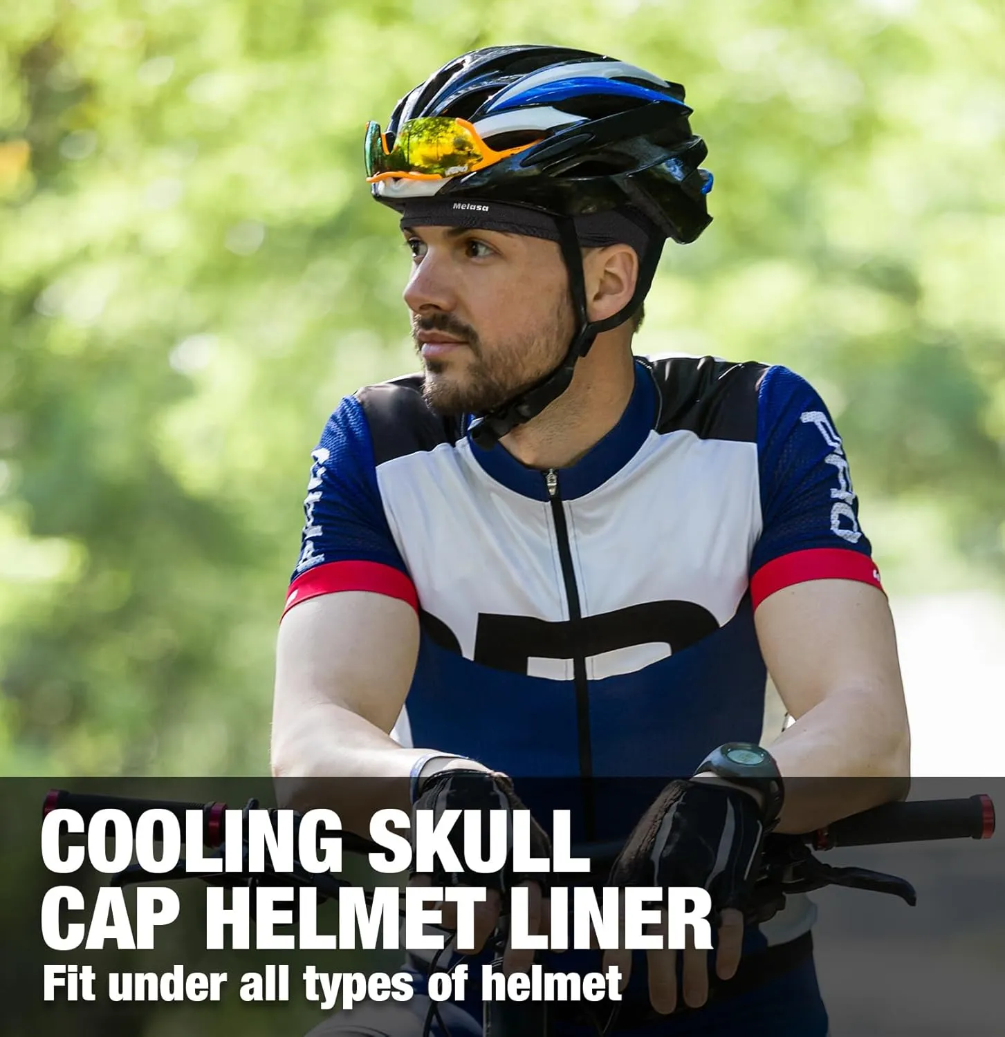 MELASA Cooling Skull Caps Helmet Liner, Lightweight Mesh Under Helmet Cycling Motorcycle Hard Hat Sweat Liner for Men Women