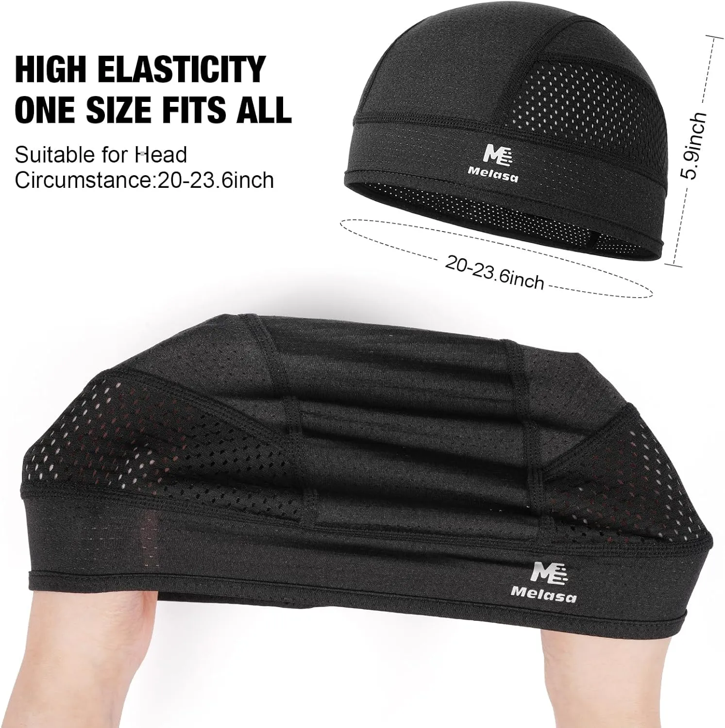 MELASA Cooling Skull Caps Helmet Liner, Lightweight Mesh Under Helmet Cycling Motorcycle Hard Hat Sweat Liner for Men Women