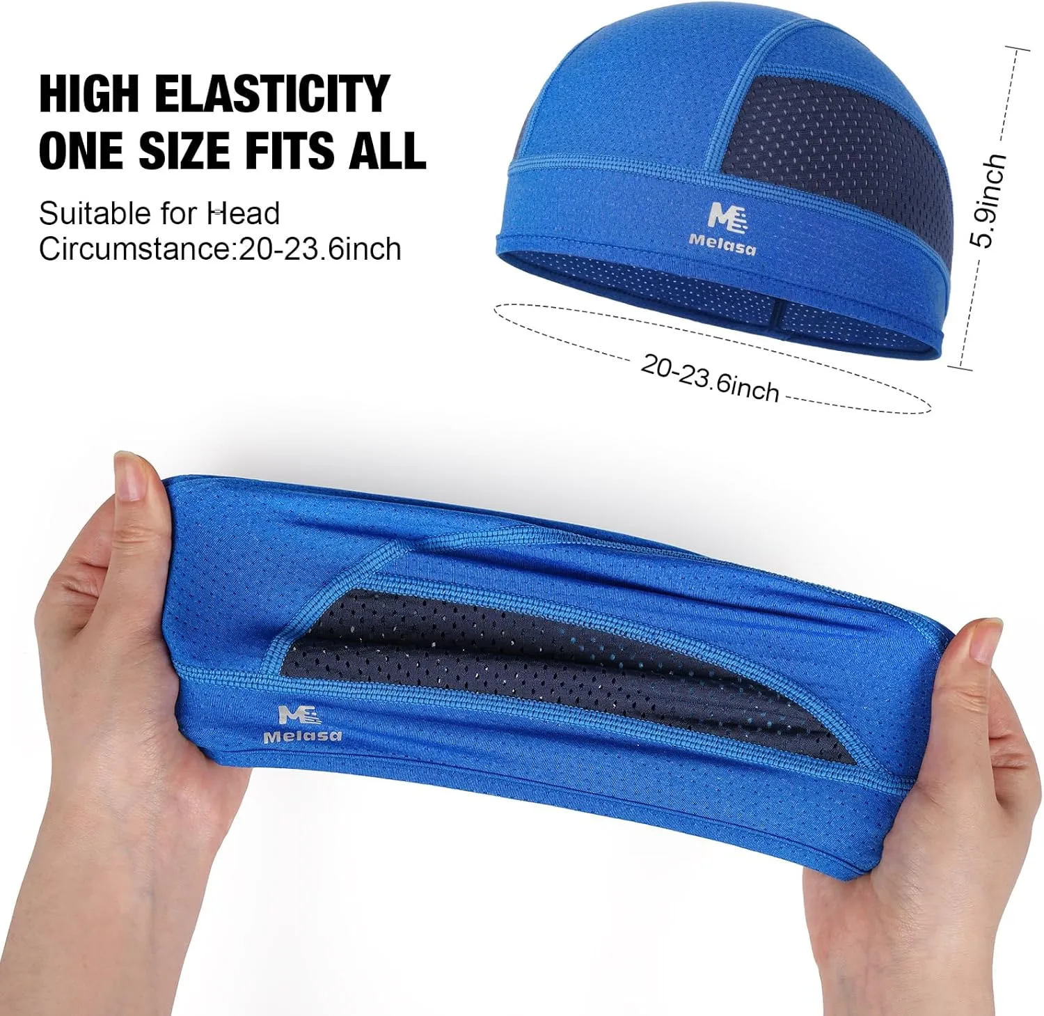 MELASA Cooling Skull Caps Helmet Liner, Lightweight Mesh Under Helmet Cycling Motorcycle Hard Hat Sweat Liner for Men Women