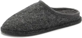 Men's Boiled Wool House Slippers Breathable Winter Warm Slip on Mules Indoor/Outdoor Slipper for Women Two Tone Cap Toe Clog