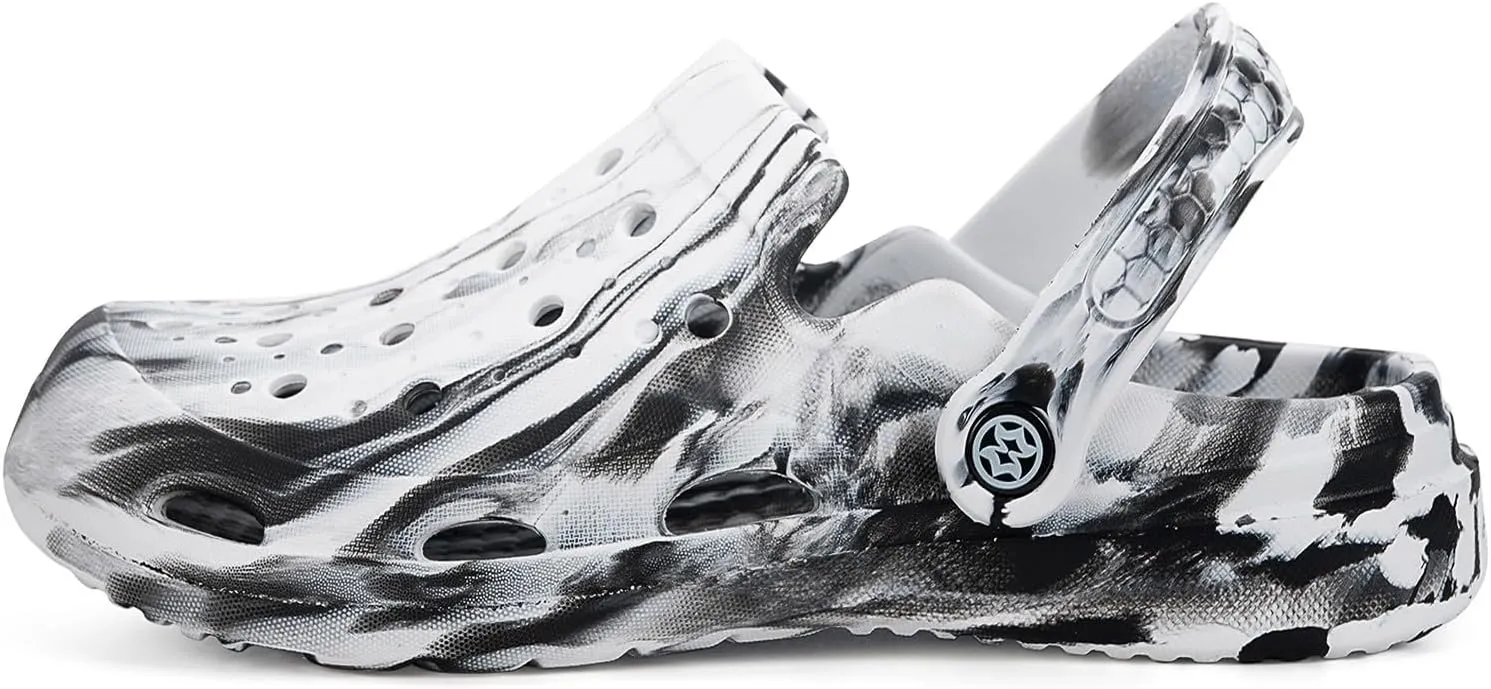 Mens Womens Garden Clogs Shoes with Arch Support Unisex Gardening Slip on Sandals Beach Slippers Shoes Tie-Dye Clog