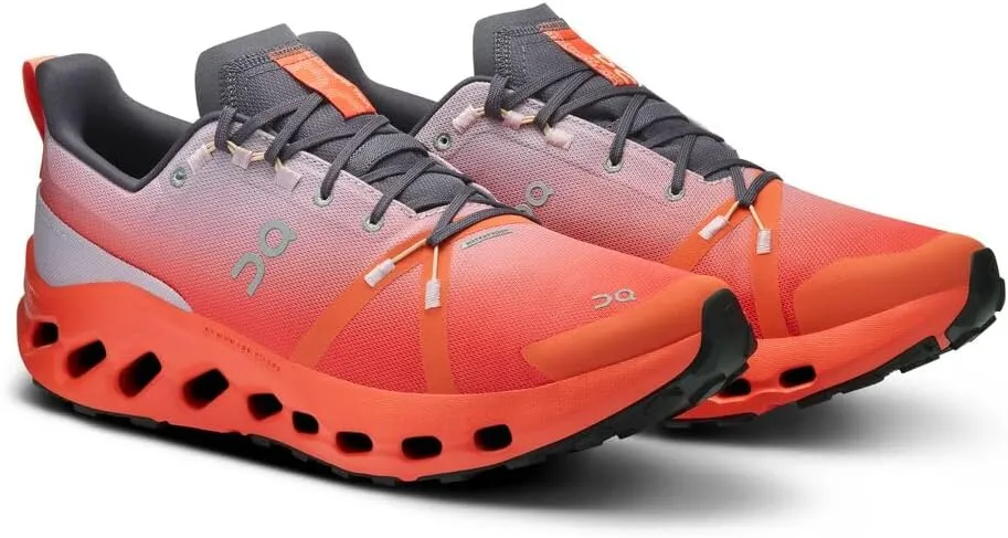 On Men's Cloudsurfer Trail Waterproof Running Shoes Sneakers (Mauve - Flame, 8)