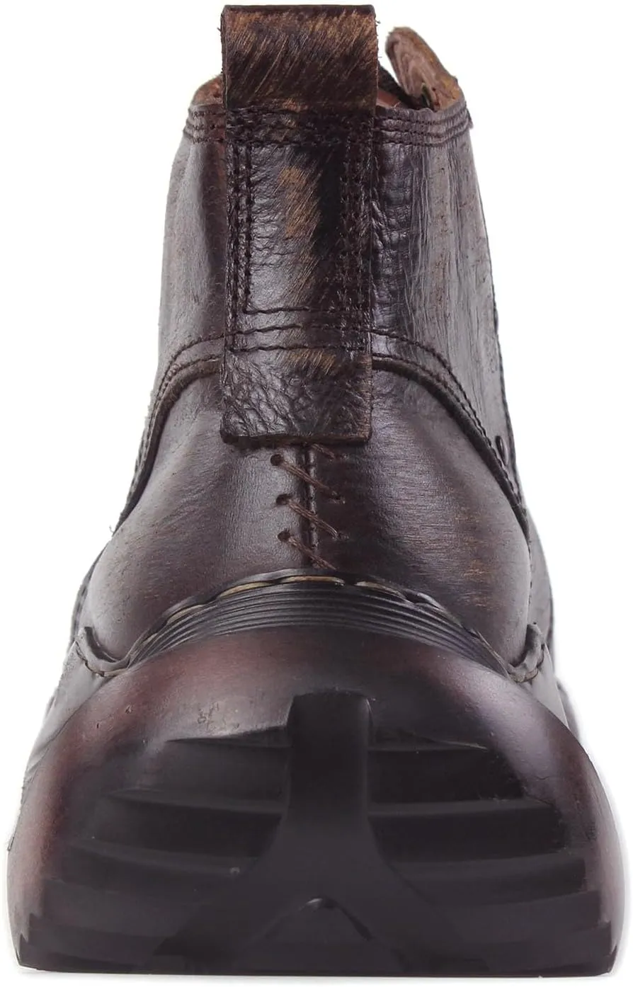 OSSTONE Vintage Fashion Sneakers for Men lace-up Leather Retro Moto Chukka Boots Casual Shoes OS-5008-S-1-US-R
