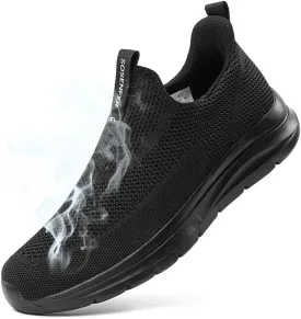 Sosenfer Mens Slip On Hands Free Walking Sneakers Slip in Breathable Athletic Running Shoes Ultra Lightweight Non Slip Tennis Shoes Workout Sneakers for Gym