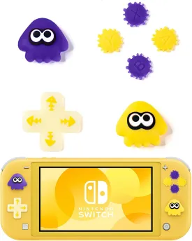 Thumb Grips Caps Only for Nintendo Switch Lite, Cute Cross D-Pad Button Cap Silicone ABXY Buttons Stickers Set for Switch Lite - Squid & Octopus