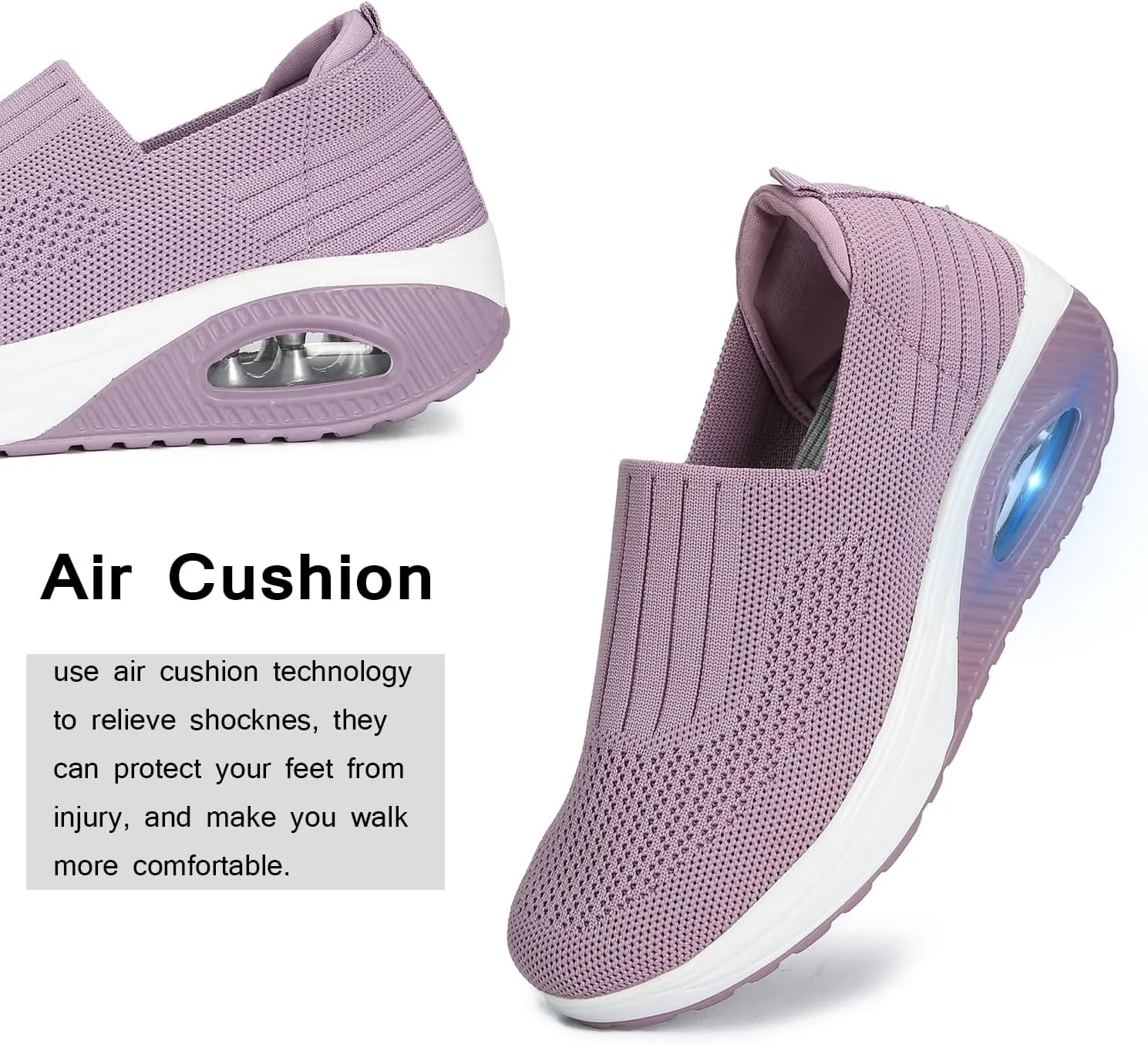 Touchmosees Women's Daily Walker Air Cushion Orthopedic Diabetic-Friendly Wedge Sneaker