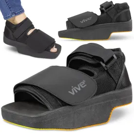 Vive Wedge Post-Op Shoe - Offloading Boot for Heel or Ankle Pain - Medical Foot Recovery for Bone or Soft Tissue Surgery, Fracture, Plantar Fasciitis, Ulcerations, Feet (Small)