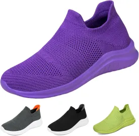 Women's Slip On Sneakers Women, Non Slip Work Shoes Comfortable Lightweight Breathable Casual Shoes for Walking Travel Work