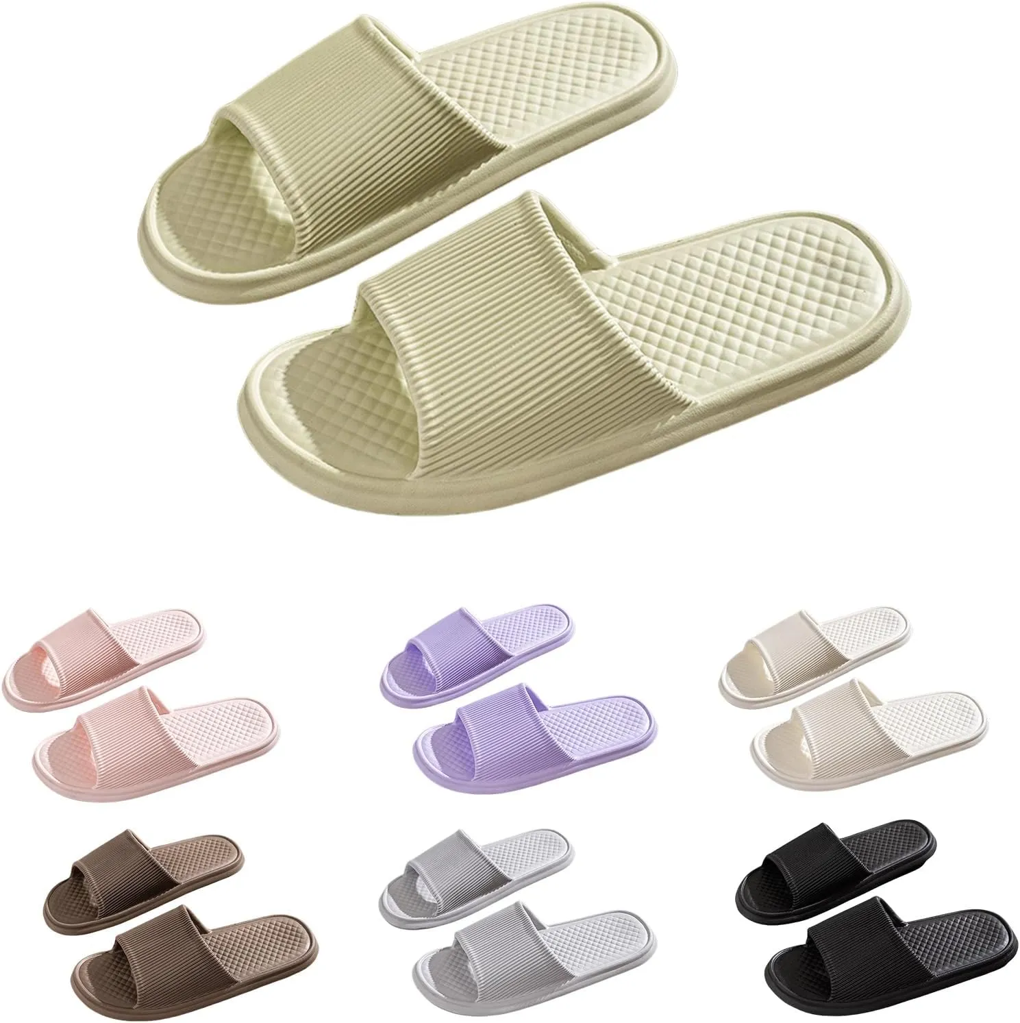 Womens Summer Slippers,Shower Slippers Bathroom Non-Slip Sole Home Comfy Thick Men's women's Slippers