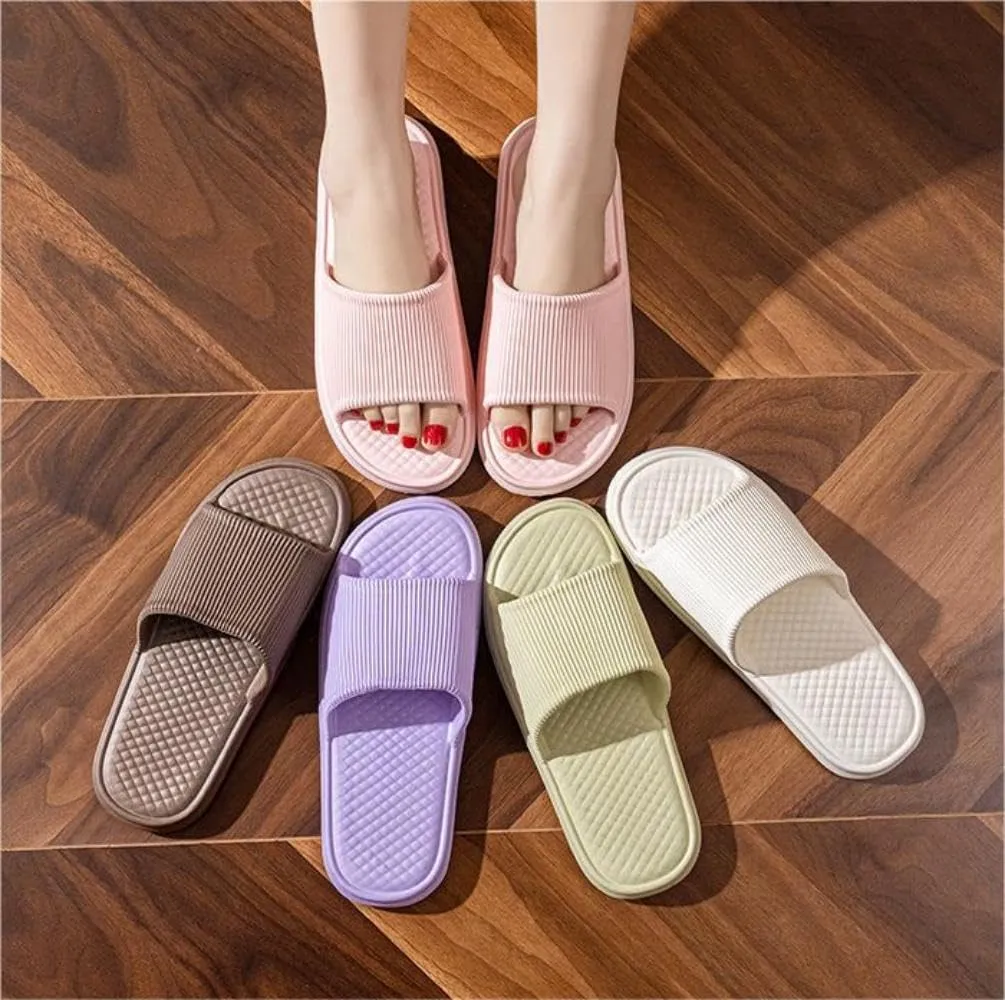 Womens Summer Slippers,Shower Slippers Bathroom Non-Slip Sole Home Comfy Thick Men's women's Slippers
